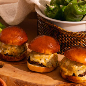 Beef Slider with Hatch Chile Pimento Cheese